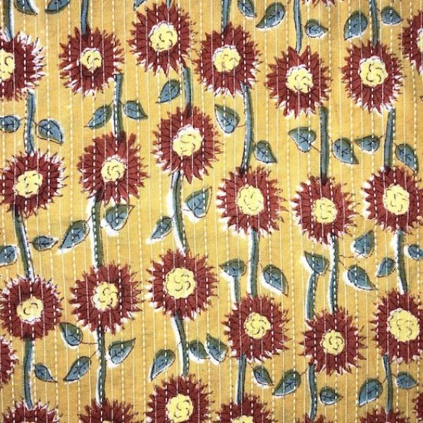 Kantha Hand Block Print aus Indien - FLOWERS